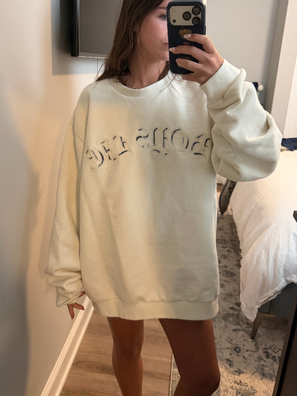 Boys Lie Cream Oversized Logo Sweatshirt